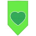 Unconditional Love Green Swiss Dot Heart Screen Print Bandana Lime Green Large UN757637